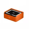 Inteligentno noshchno shkafche s bezzhichno zarezhdane, LED osvetlenie, 1 chekmedzhe za siekhranenie, USB port i Type-C port, 10 W Bluetooth visokogovoritel - oranzhev, moderen dizain ot stieklo i diervo