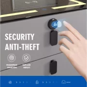 Smart noshchno shkafche s bezzhichno zarezhdane, LED osvetlenie, 3 chekmedzheta, USB port i Type-C port, Bluetooth visokogovoritel i zakliuchvane s priestov otpechatiek - bial tsviat, moderen dizain ot stieklo i diervo