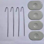 Set de 70 ganchos de aluminio para fijación de malla de protección en paneles fotovoltaicos