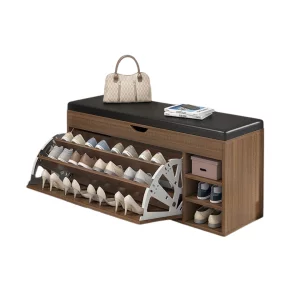 Dulap pentru pantofi cu bancă – Design modern și elegant, 100x34x50 cm, culoare maro, ideal pentru organizare și confort