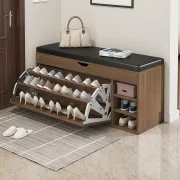 Shkaf za obuvki s peika – Moderen i eleganten dizain, 100x34x50 sm, kafiav tsviat, idealen za organizatsiia i komfort