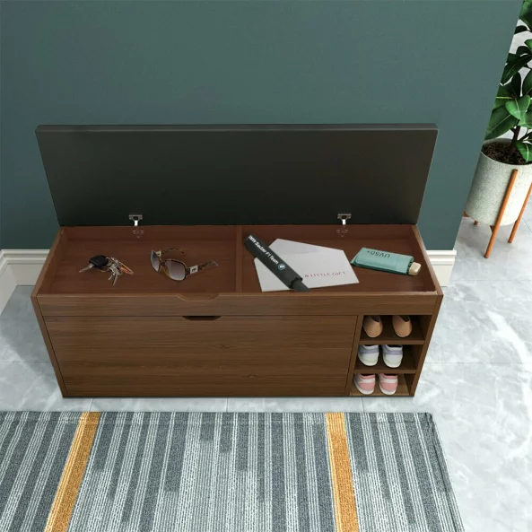 Shkaf za obuvki s peika – Moderen i eleganten dizain, 100x34x50 sm, kafiav tsviat, idealen za organizatsiia i komfort
