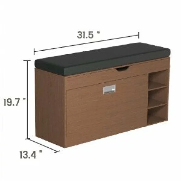 Shkaf za obuvki s peika – Moderen i eleganten dizain, 100x34x50 sm, kafiav tsviat, idealen za organizatsiia i komfort