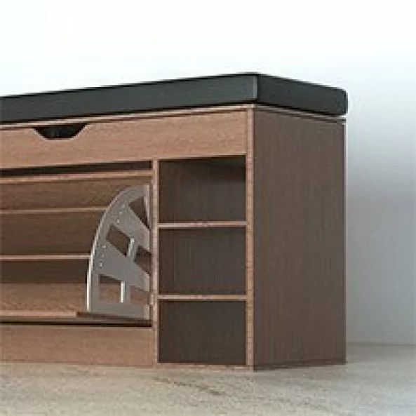 Shkaf za obuvki s peika – Moderen i eleganten dizain, 100x34x50 sm, kafiav tsviat, idealen za organizatsiia i komfort