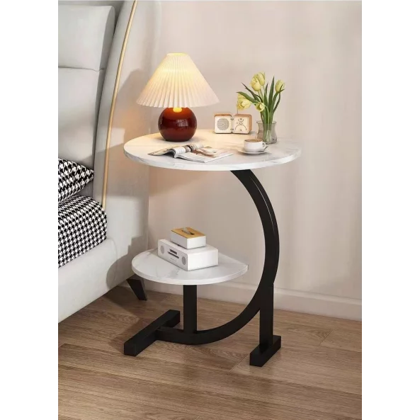 Moderna kholna masa – Eleganten dizain ot MDF i metal s razmeri 40x40x60 sm