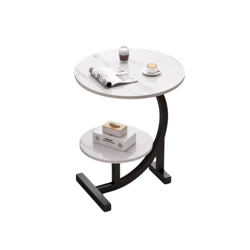 Masă de cafea modernă – Design elegant din MDF și metal, dimensiuni 40x40x60 cm