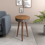 Smart masa s Bluetooth 5.0, 20W audio sistema i bezzhichno zarezhdane – Kafiav, eleganten dizain ot MDF i diebovo diervo