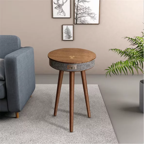 Smart masa s Bluetooth 5.0, 20W audio sistema i bezzhichno zarezhdane – Kafiav, eleganten dizain ot MDF i diebovo diervo