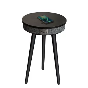 Smart masa s Bluetooth 5.0, 20W audio sistema i bezzhichno zarezhdane – Cherna, moderen dizain s MDF i diebovo diervo