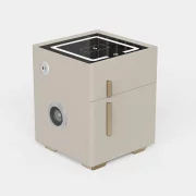 Inteligentno noshchno shkafche s bezzhichno zarezhdane, LED osvetlenie, 1 chekmedzhe za siekhranenie, seif, USB i Type-C port i 10 W Bluetooth visokogovoritel - bial, moderen dizain ot stieklo i diervo