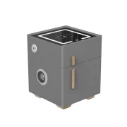 Inteligentno noshchno shkafche s bezzhichno zarezhdane, LED osvetlenie, 1 chekmedzhe za siekhranenie, seif, USB i Type-C port i 10 W Bluetooth visokogovoritel - antratsitno sivo, moderen dizain ot stieklo i diervo