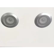Inteligentno noshchno shkafche s bezzhichno zarezhdane, LED osvetlenie, 3 chekmedzheta za siekhranenie, senzor za noshchna svetlina, Bluetooth visokogovoritel i biometrichna kliuchalka - bialo, moderen dizain ot stieklo i diervo