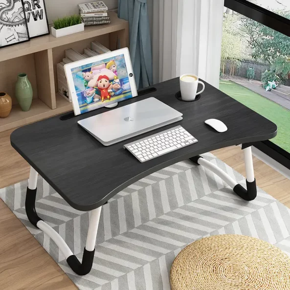 Sgievaema masa za laptop, 60x40x28sm, cherna – Moderen dizain ot MDF i metal