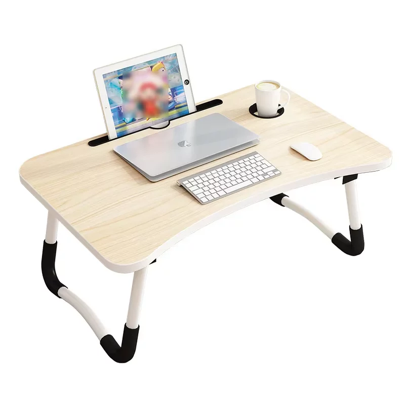 Masă pliabilă pentru laptop, 60x40x28cm – Design modern din MDF și metal