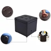 Taburetka s miasto za siekhranenie, 30x30x35 sm, sinia – Moderen dizain ot MDF, PU i gieba