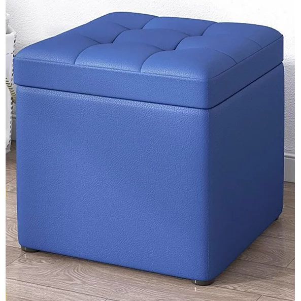 Taburetka s miasto za siekhranenie, 30x30x35 sm, sinia – Moderen dizain ot MDF, PU i gieba