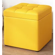 Taburetka s miasto za siekhranenie, 30x30x35sm, Zhielta – Moderen dizain ot MDF, PU i gieba