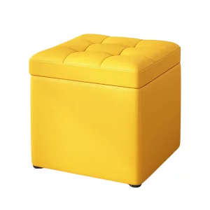 Samli tarolohellyel, 30x30x35 cm, sarga – Modern design MDF-bol, PU-bol es szivacsbol