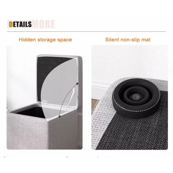 Taburetka s miasto za siekhranenie, 30x30x35sm, siva – Moderen dizain ot plat i gieba