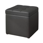 Taburetka s miasto za siekhranenie, 30x30x35 sm, Cherna – Moderen dizain, izrabotena ot MDF, PU i gieba