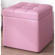 Taburetka s miasto za siekhranenie, 30x30x35sm, Rozova – Moderen dizain ot MDF, PU i gieba