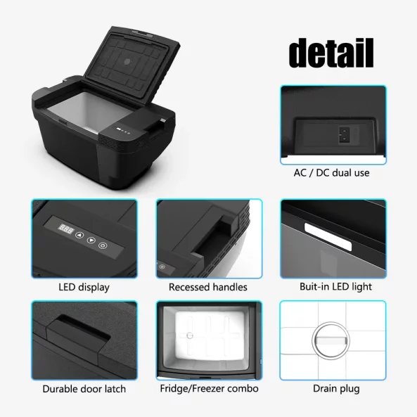 Khladilnik za kola SMART COOLER TSL35, 12/24V – Spetsialno proektiran za Tesla Model Y, kapatsitet 35L, s kompresor, LCD displei