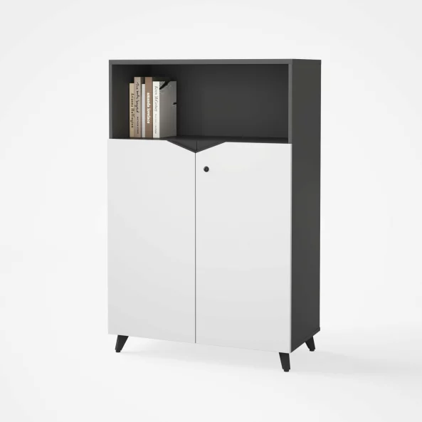 Corp mobilă birou cu 2 usi  / comodă cu 2 usi si spatiu de bibliotecă ,design modern și elegant ,calitate premium , dimensiuni 800*400*1200