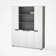 4 ajtos gardrob beepitett konyvtarral, modern es elegans design, premium minoseg, 1600*400*2000 meretek