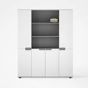 4 ajtos gardrob beepitett konyvtarral, modern es elegans design, premium minoseg, 1600*400*2000 meretek