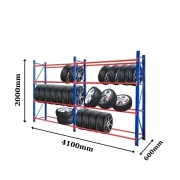 Професипонален стелаж за съхранение на гуми L3900x600xH2000, 2400 кг.
