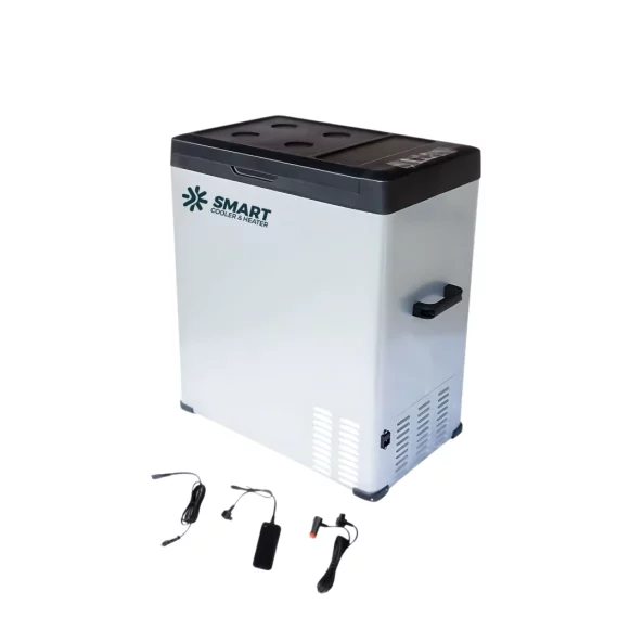 Auto hutoszekreny intelligens hutokompresszorral 75L, 12/24V, LCD kijelzovel es Bluetooth-al, zold adot tartalmaz