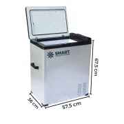 Auto hutoszekreny intelligens hutokompresszorral 75L, 12/24V, LCD kijelzovel es Bluetooth-al, zold adot tartalmaz