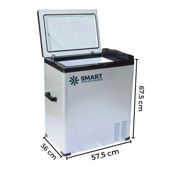 Auto hutoszekreny intelligens hutokompresszorral 75L, 12/24V, LCD kijelzovel es Bluetooth-al, zold adot tartalmaz