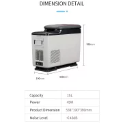 Frigider auto, tip cotiera, cu compresor smart cooler 15L, cu display LCD si bluetooth,taxa verde inclusa