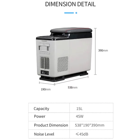 Frigider auto, tip cotiera, cu compresor smart cooler 15L, cu display LCD si bluetooth,taxa verde inclusa