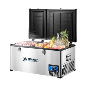 Frigorífico para coche con compresor smartcooler, capacidad 80L, con bluetooth y doble zona de refrigeración, impuesto verde incluido