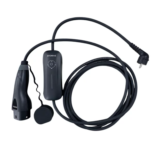 Cargador de estacion de energia tipo 2 + toma Schuko, ajustable a 8A / 10A / 16A, monofasico, 5 metros de longitud