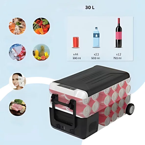 Frigorífico para coche con compresor smartcooler, con bluetooth y ruedas, capacidad 30L, IVA ecológico incluido
