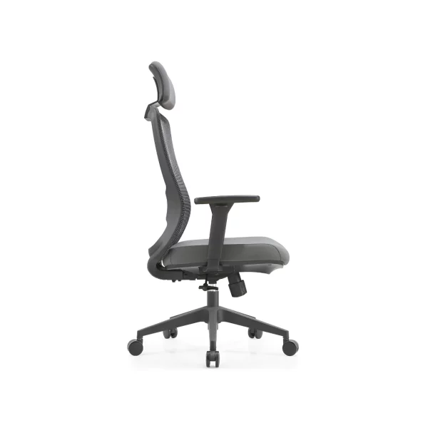 Ergonomichen stol s lumbalna opora i reguliruema oblegalka za glava