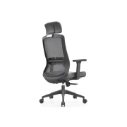 Ergonomichen stol s lumbalna opora i reguliruema oblegalka za glava
