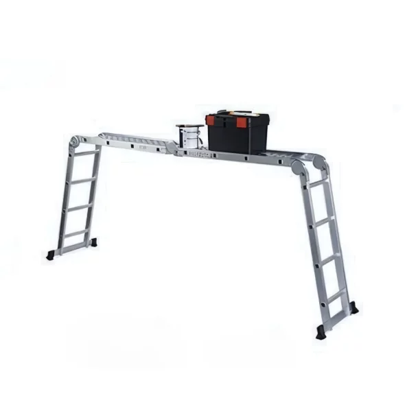 Escalera plegable multifuncional de aluminio – Modelo KMP405B (4x5 peldaños)
