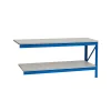 Extension para banco de trabajo industrial con contrachapado L1000 x P600 x H1000mm - 1000kg/nivel GRIS Y AZUL