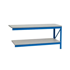 Extension para banco de trabajo industrial con contrachapado L1000 x P600 x H1000mm - 1000kg/nivel GRIS Y AZUL