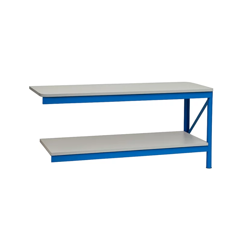 Prelungire pentru masa de lucru industriala cu placaj L1000 x D600 x H1000mm-1000kg/nivel GRAY & BLUE