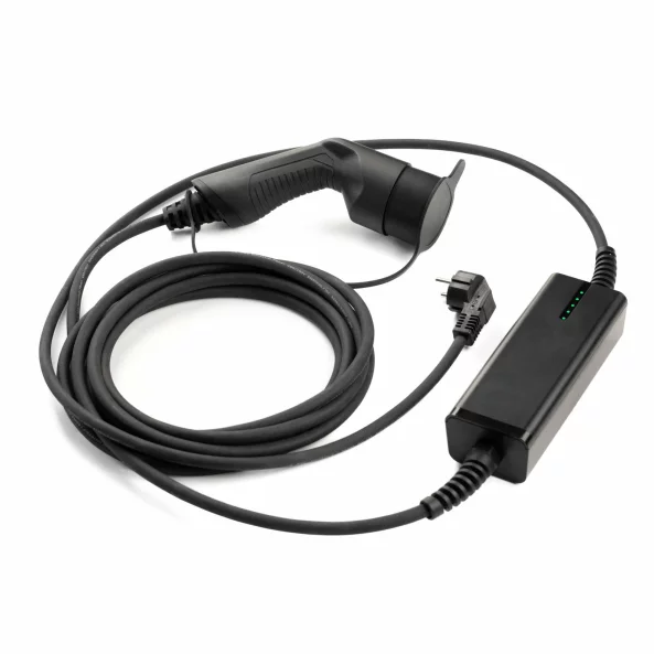 Incarcator statie electrica Type 2 + priză Schuko, reglabil la 8A / 10A / 16A, monofazat, 5 metri lungime