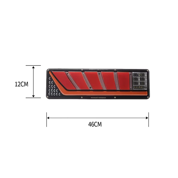 КОМПЛЕКТ Задна лампа P.TIP81-OFF ROAD: 46 см / 12V–24V / IP 67 Водоустойчива