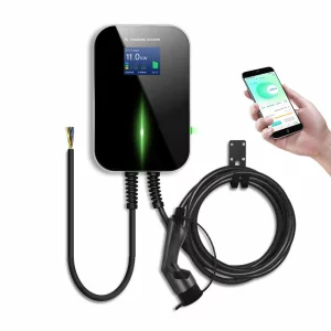 Cargador de coche electrico, trifasico, pantalla LCD, aplicacion, Tipo A 16A 11kW