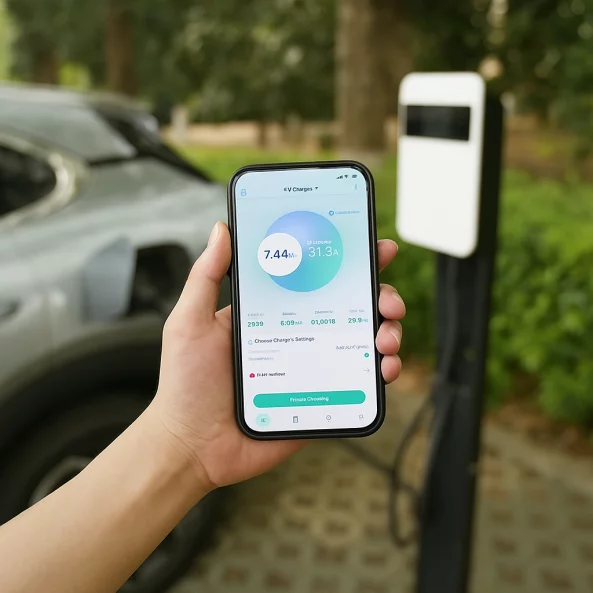 Stație de încărcare SQ20-BC-22KW-APP,  22 kW, 32A, Trifazată, cu control prin aplicație (APP)