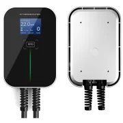 Statie de incarcare ,trifazata, 22 kW cu RFID, cablu 5m și ecran LCD – Protecție Type A RCD + filtru DC 6mA
