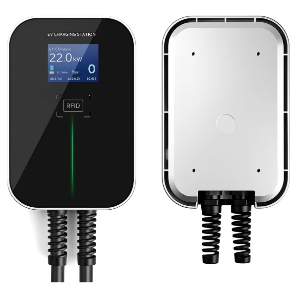 Statie de incarcare ,trifazata, 22 kW cu RFID, cablu 5m și ecran LCD – Protecție Type A RCD + filtru DC 6mA